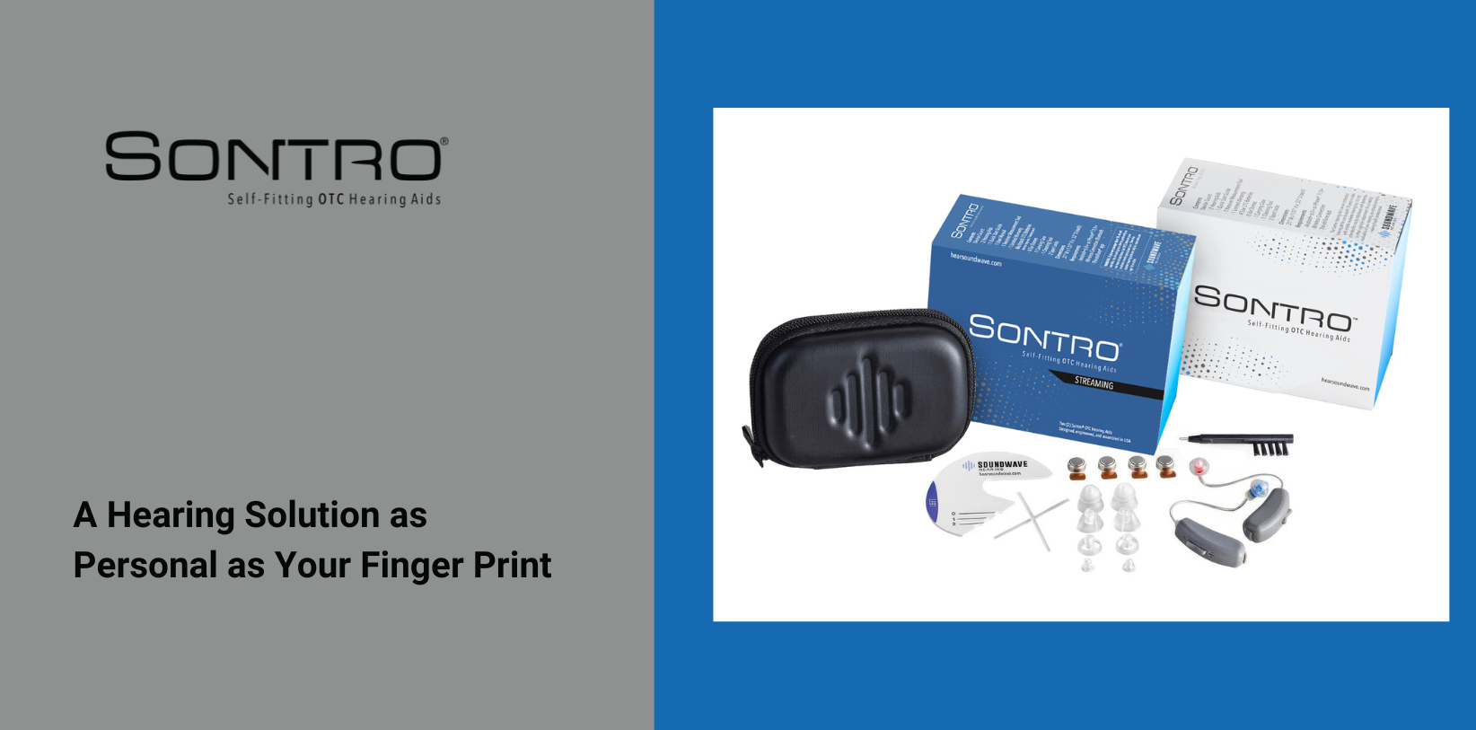 Sontro Self-fitting OTc Hearing Aids Model Ai and AI-S in packaging