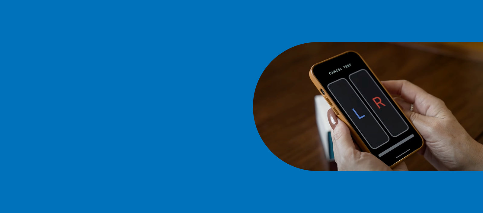 otoTune app shows Hearing Test on screen