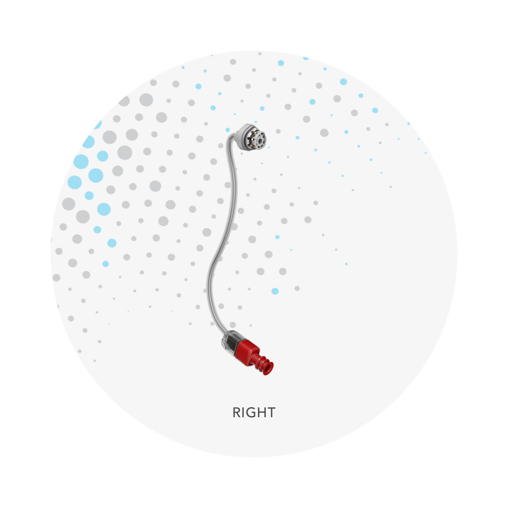 A Right (Red Tip) Replacement receiver for Sontro Self-Fitting OTC Hearing Aids